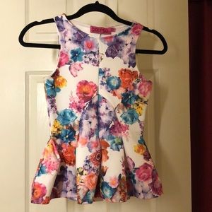 Floral bodycon peplum blouse